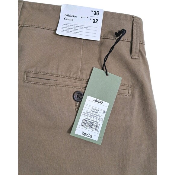 Goodfellow Pants Men's 36x32 Khaki Chinos Dress Flat Front Hennepin Athletic - Picture 8 of 10